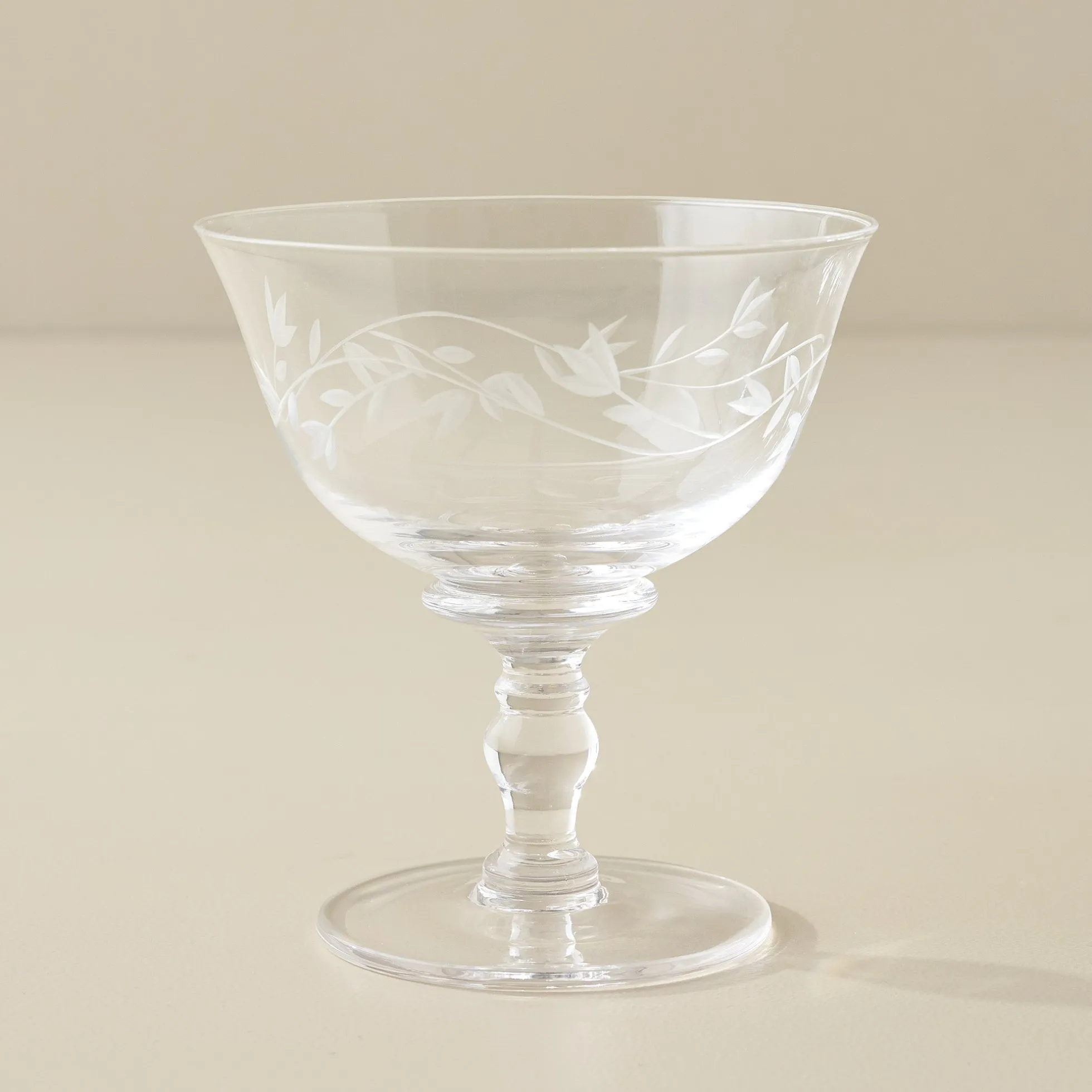 Vintage-Inspired Etched Glass Drinkware Bundle