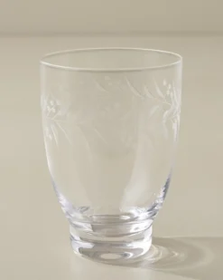Vintage-Inspired Etched Glass Tumbler