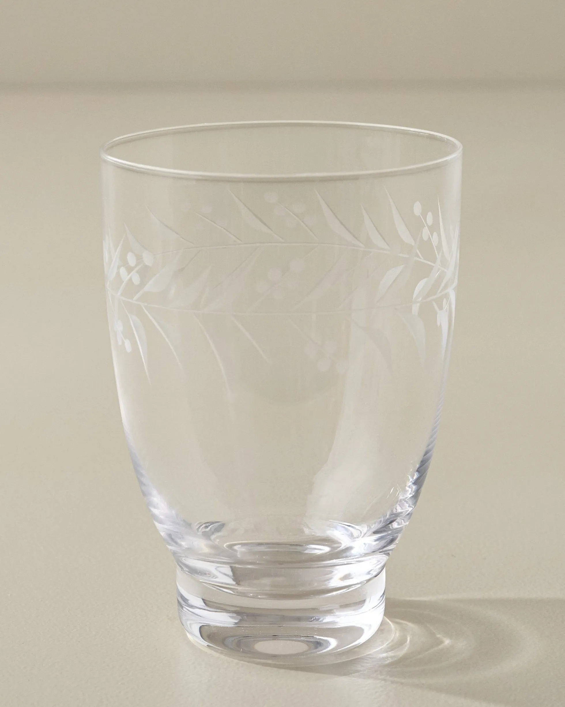 Vintage-Inspired Etched Glass Tumbler