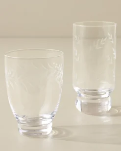 Vintage-Inspired Etched Glass Tumbler