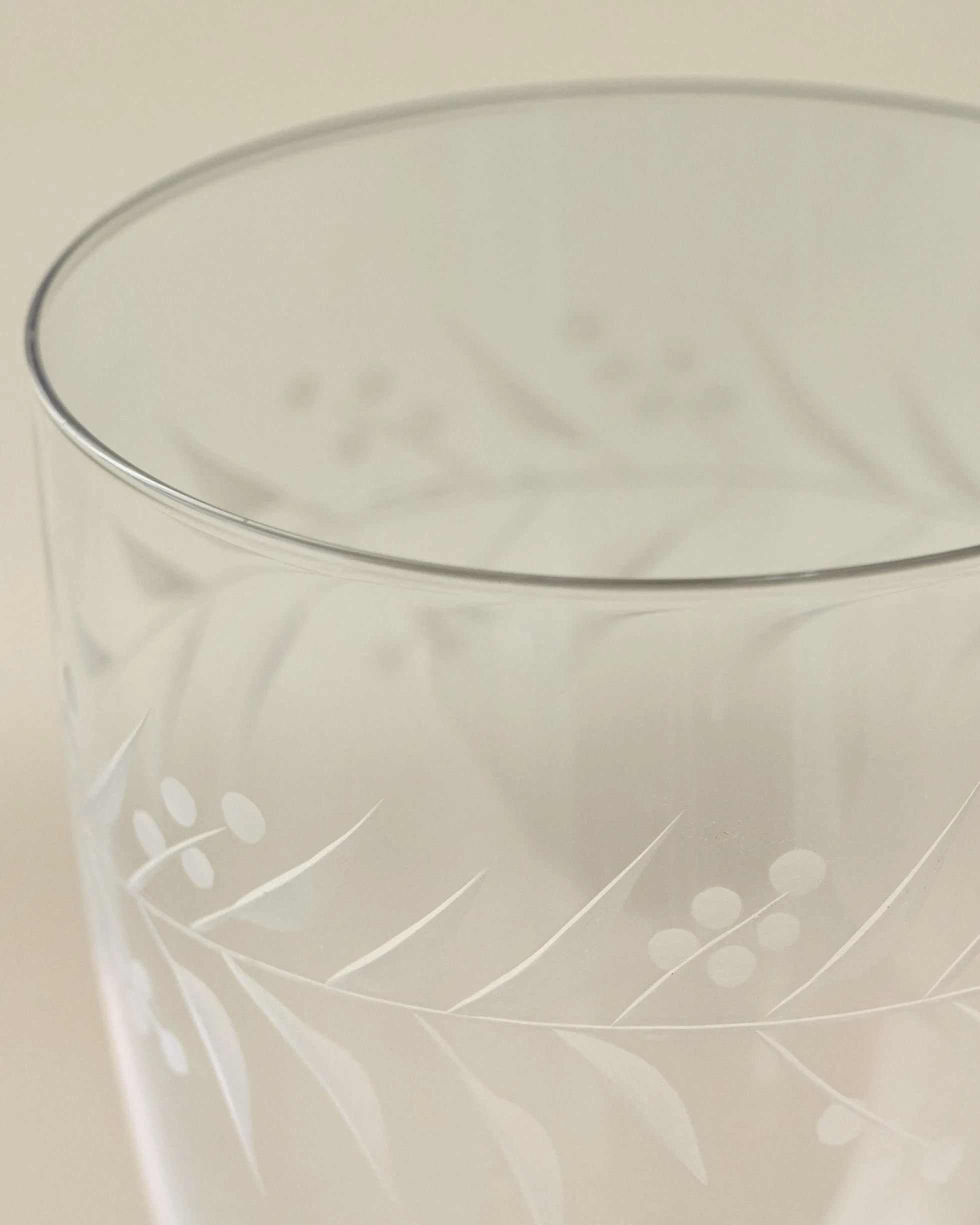 Vintage-Inspired Etched Glass Tumbler