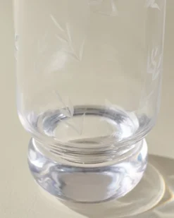 Vintage-Inspired Etched Glass Tumbler