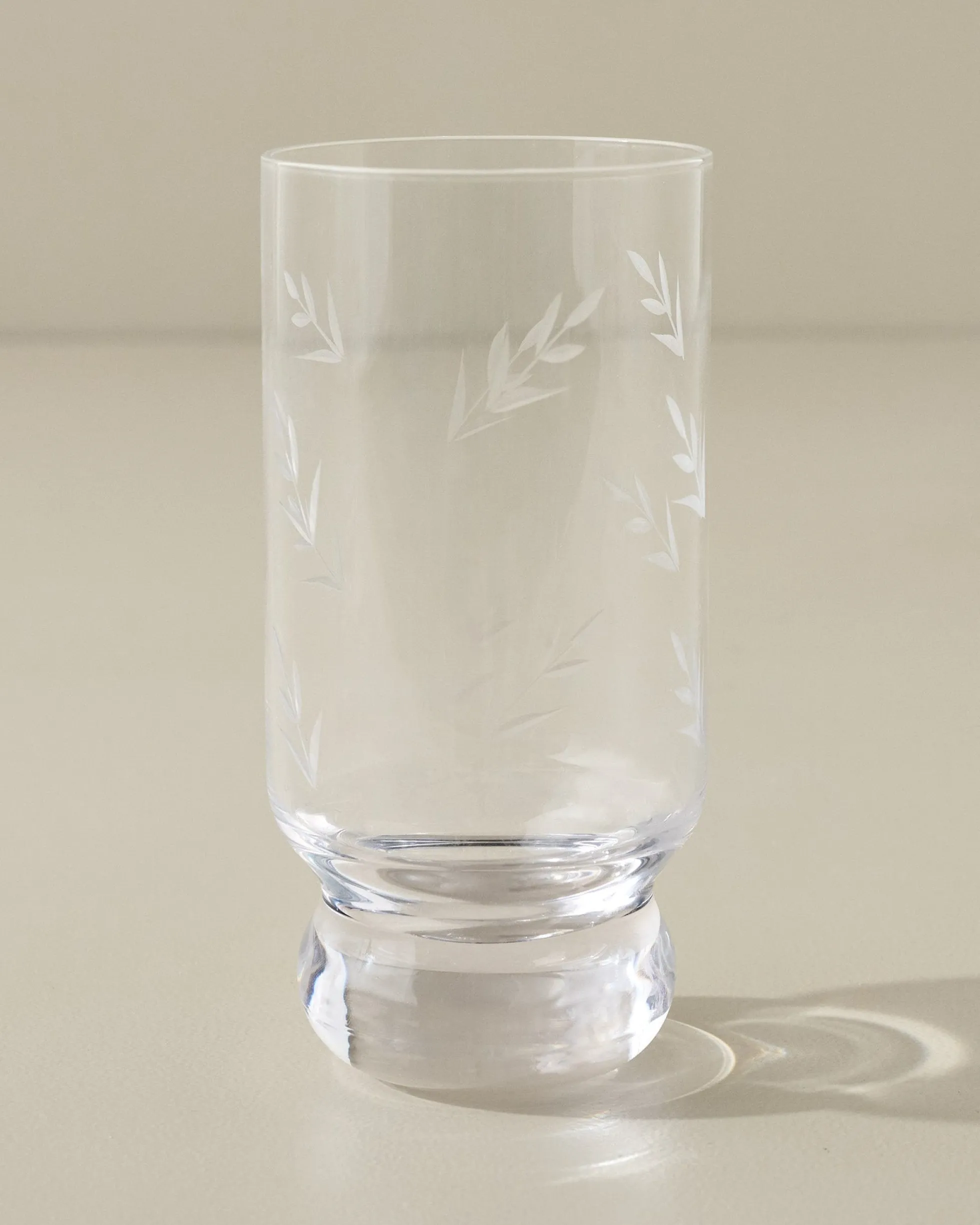 Vintage-Inspired Etched Glass Tumbler
