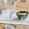 Vintage-Inspired Etched Glass Wine Glass