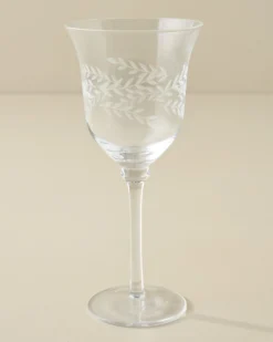 Vintage-Inspired Etched Glass Wine Glass