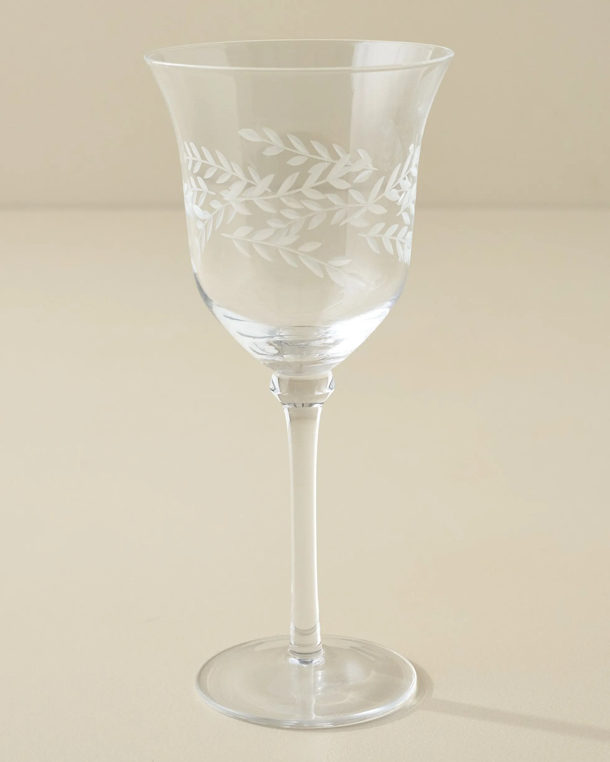 Vintage-Inspired Etched Glass Wine Glass