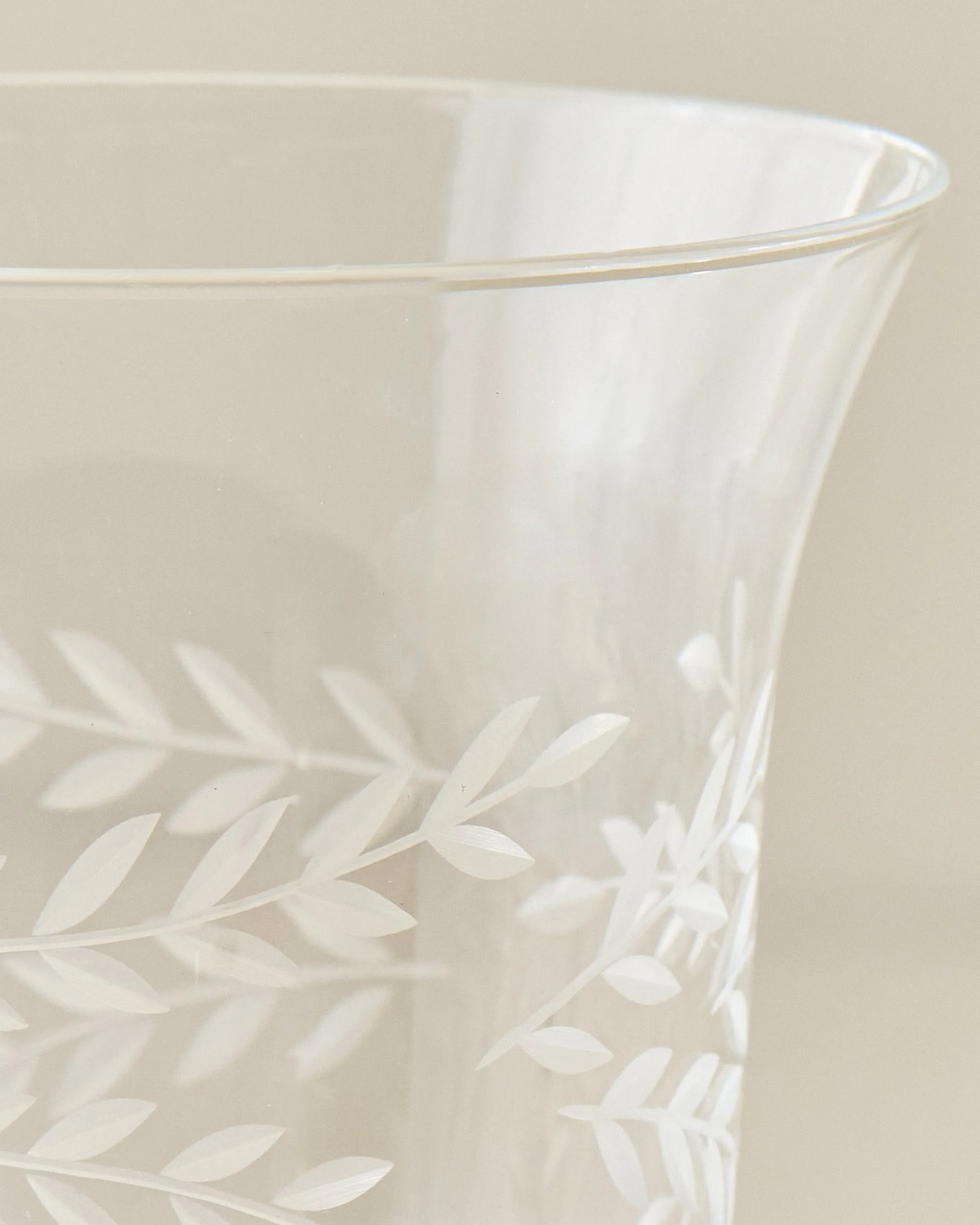 Vintage-Inspired Etched Glass Wine Glass