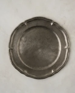 Vintage-Inspired Pewter Charger