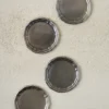 Vintage-Inspired Pewter Coaster Set