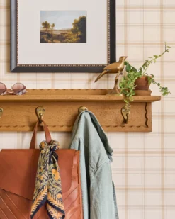 Wade Wood Wall Shelf with Hooks