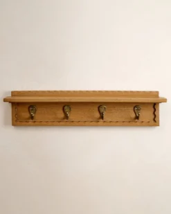 Wade Wood Wall Shelf with Hooks