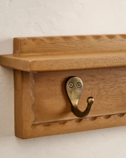Wade Wood Wall Shelf with Hooks
