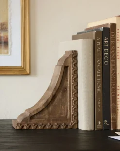 Warren Hand Carved Wood Bookends