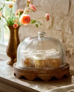 Wavy Edge Cake Stand + Fluted Dome