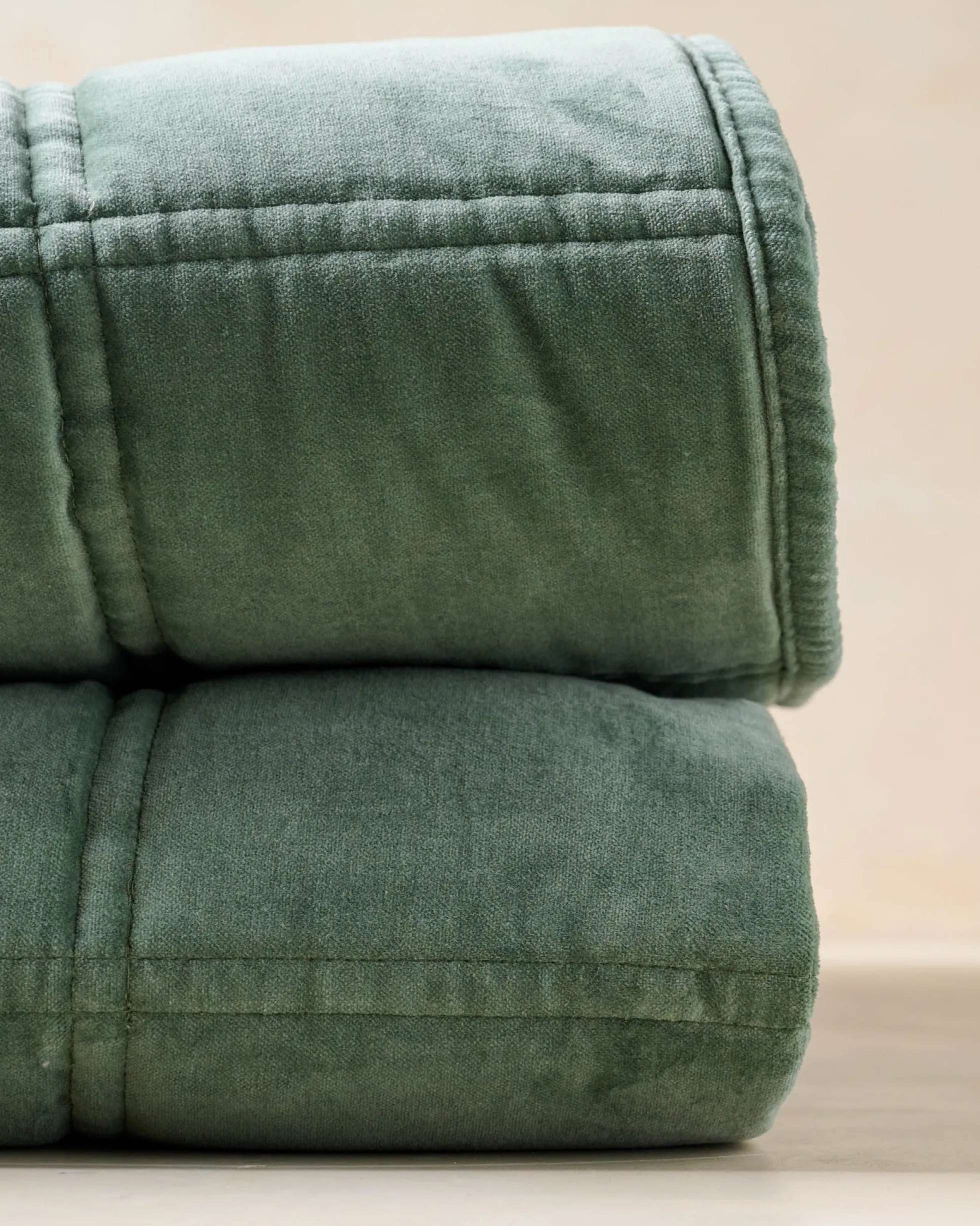 Weekend Velvet Quilt - Dusty Green