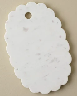 White Marble Scalloped Serving Board