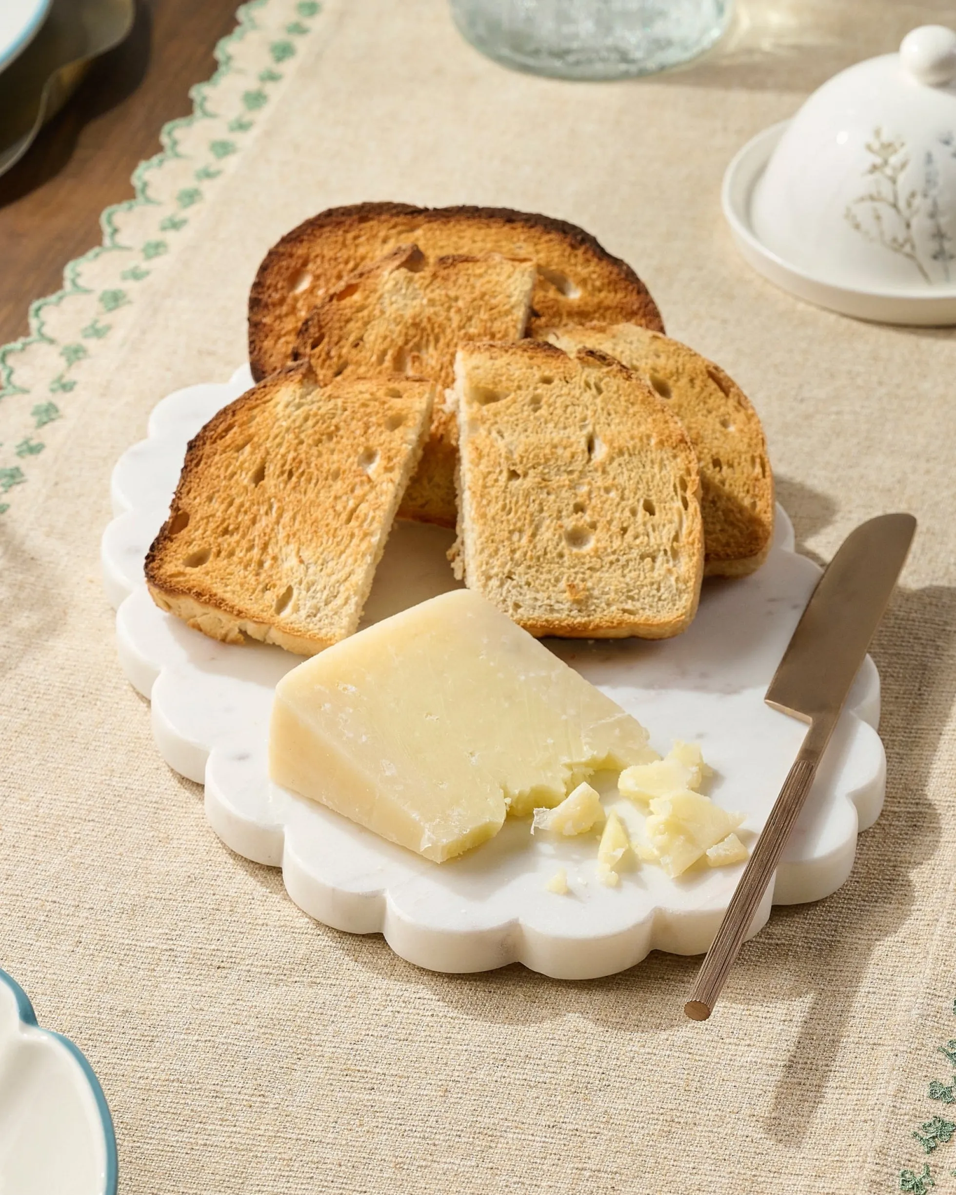 White Marble Scalloped Serving Board