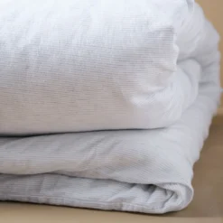 White Stripe Linen Cotton Duvet Cover