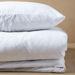 White Stripe Linen Cotton Duvet Cover