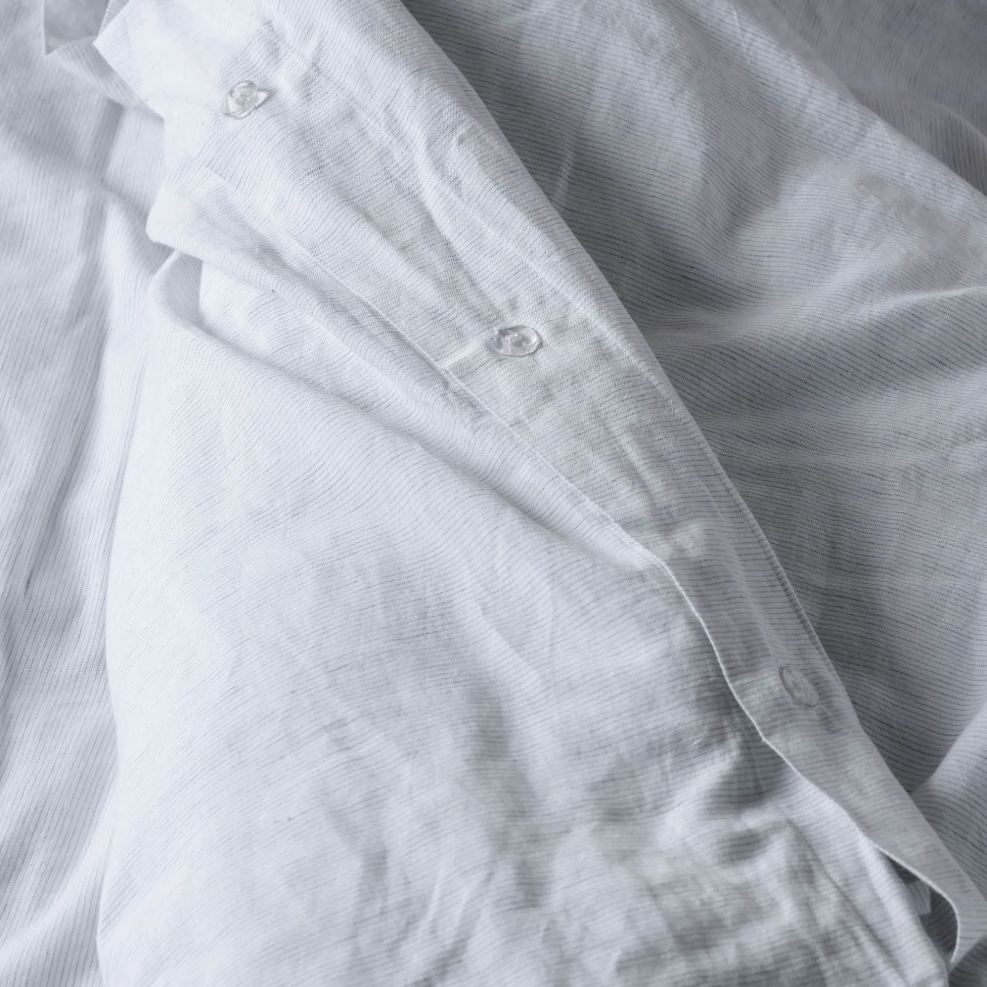 White Stripe Linen Cotton Duvet Cover