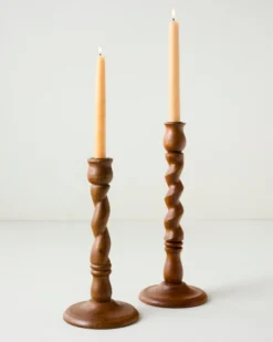 Wooden Barley Twist Taper Holder
