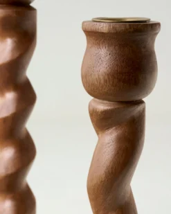 Wooden Barley Twist Taper Holder