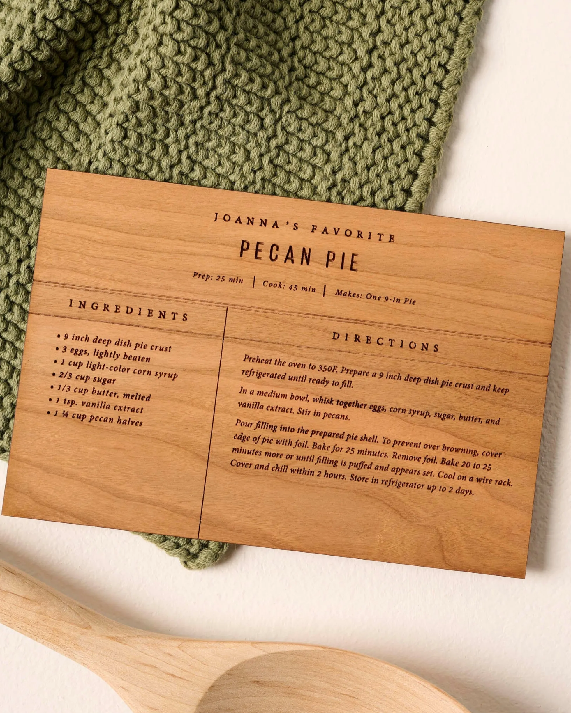 Wooden Recipe Card