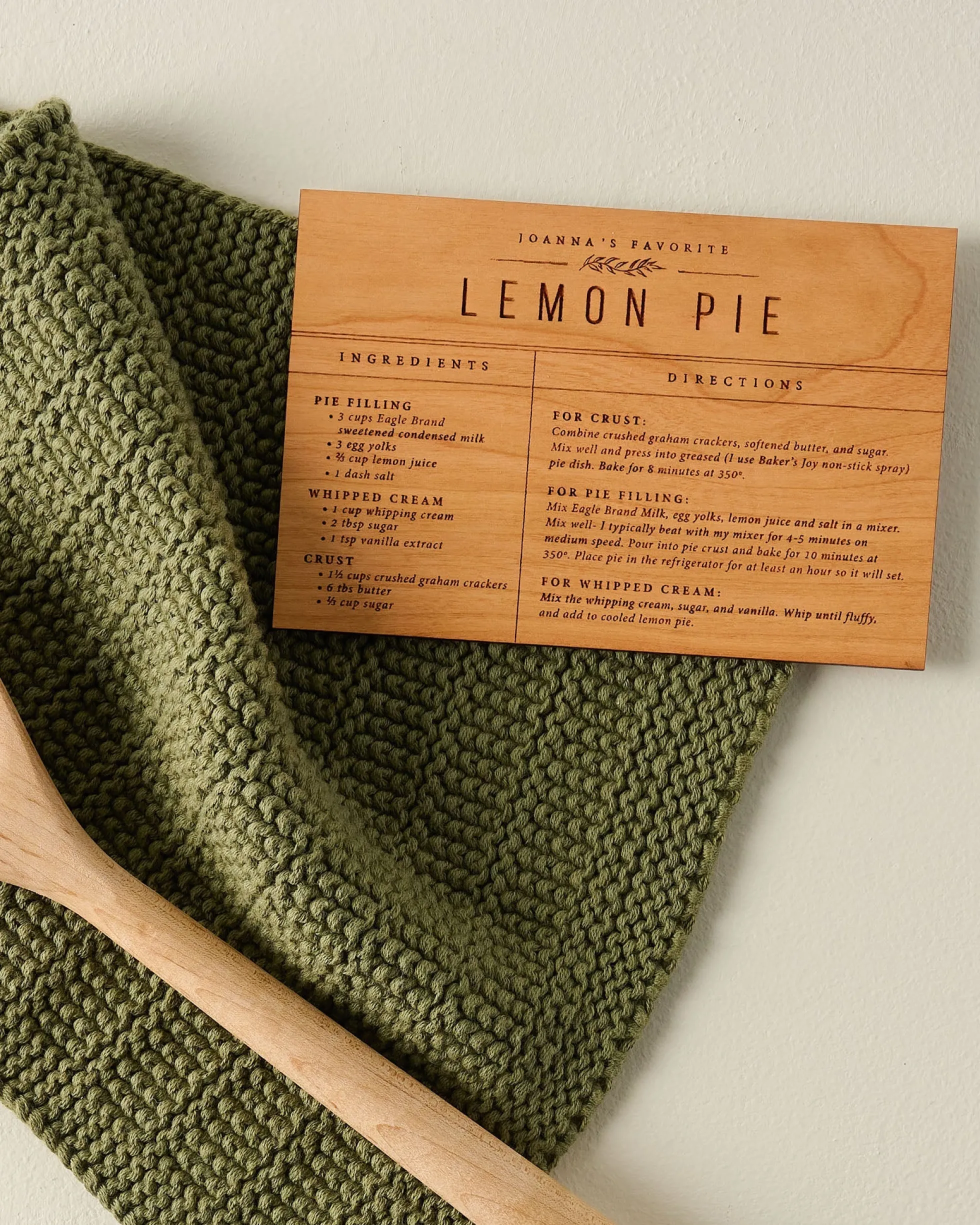Wooden Recipe Card