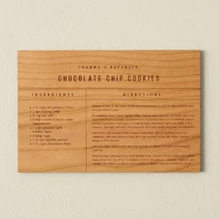 Wooden Recipe Card (Chocolate Chip Cookies)