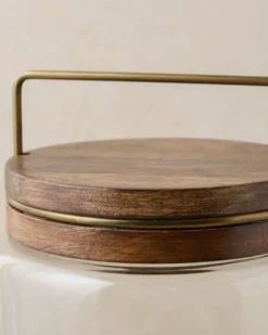 Wood with Antique Brass Canister