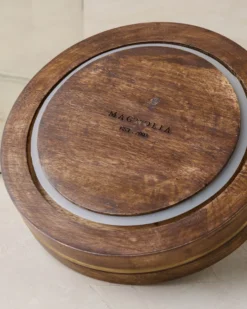 Wood with Antique Brass Canister
