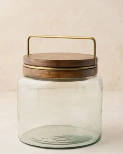 Wood with Antique Brass Canister