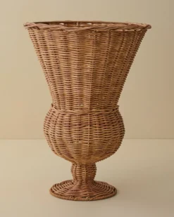 Woven Rattan Footed Vessel
