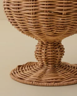 Woven Rattan Footed Vessel