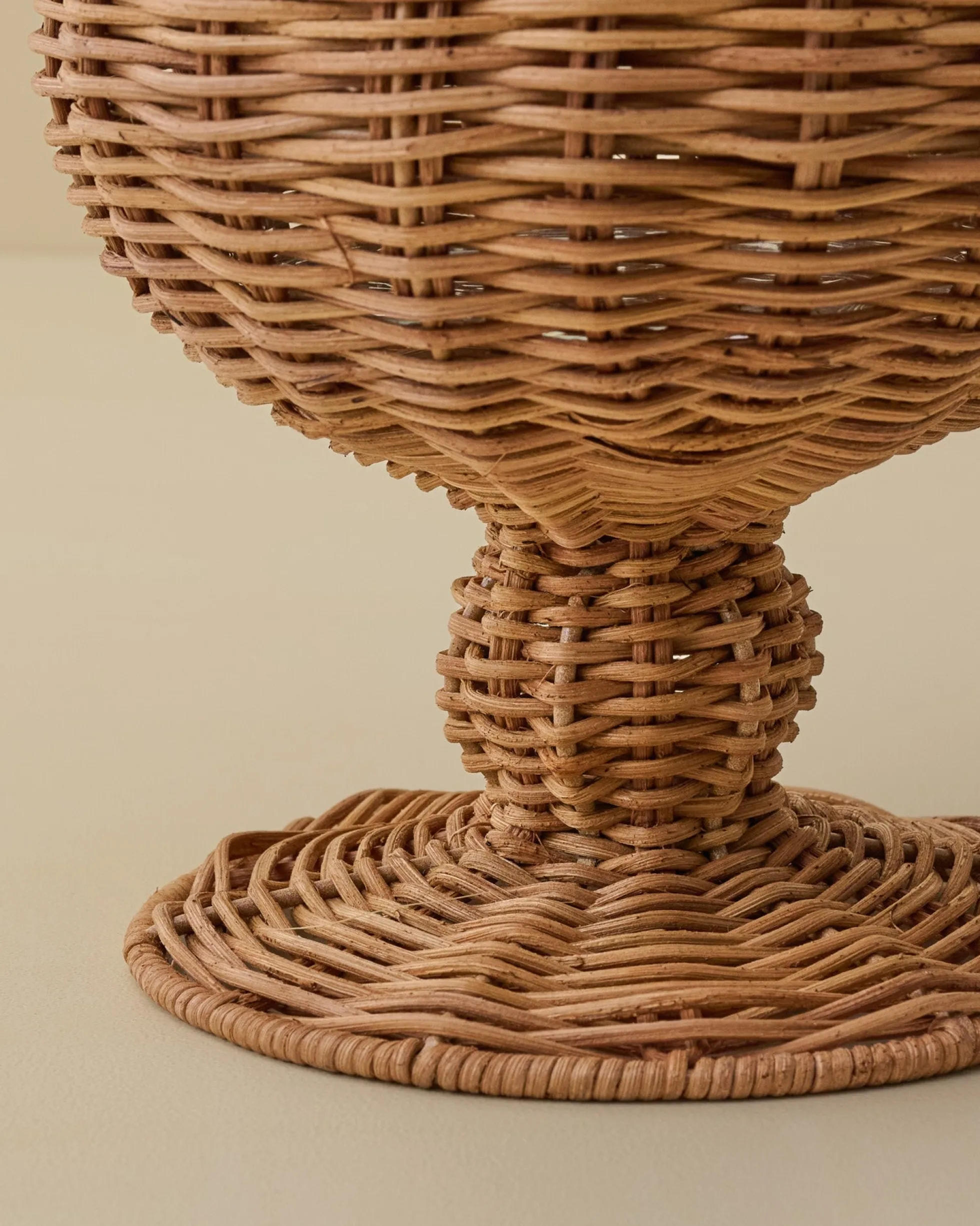 Woven Rattan Footed Vessel