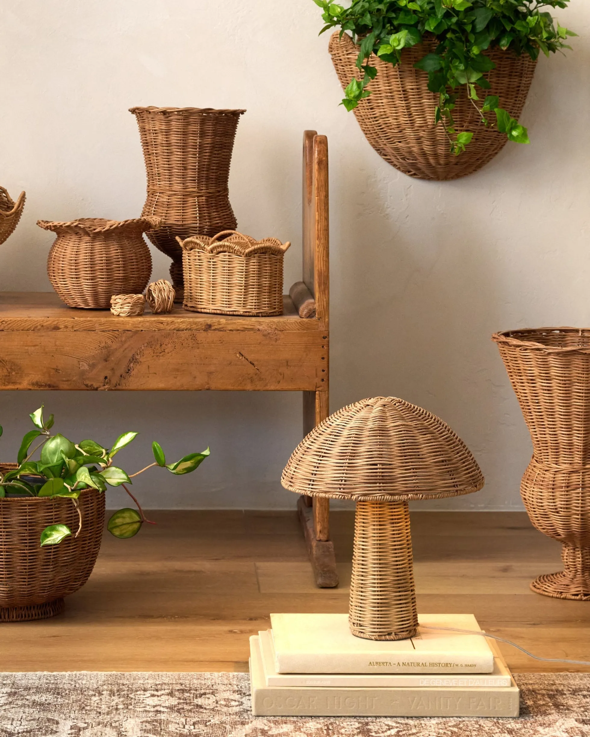 Woven Rattan Footed Vessel