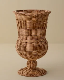 Woven Rattan Footed Vessel