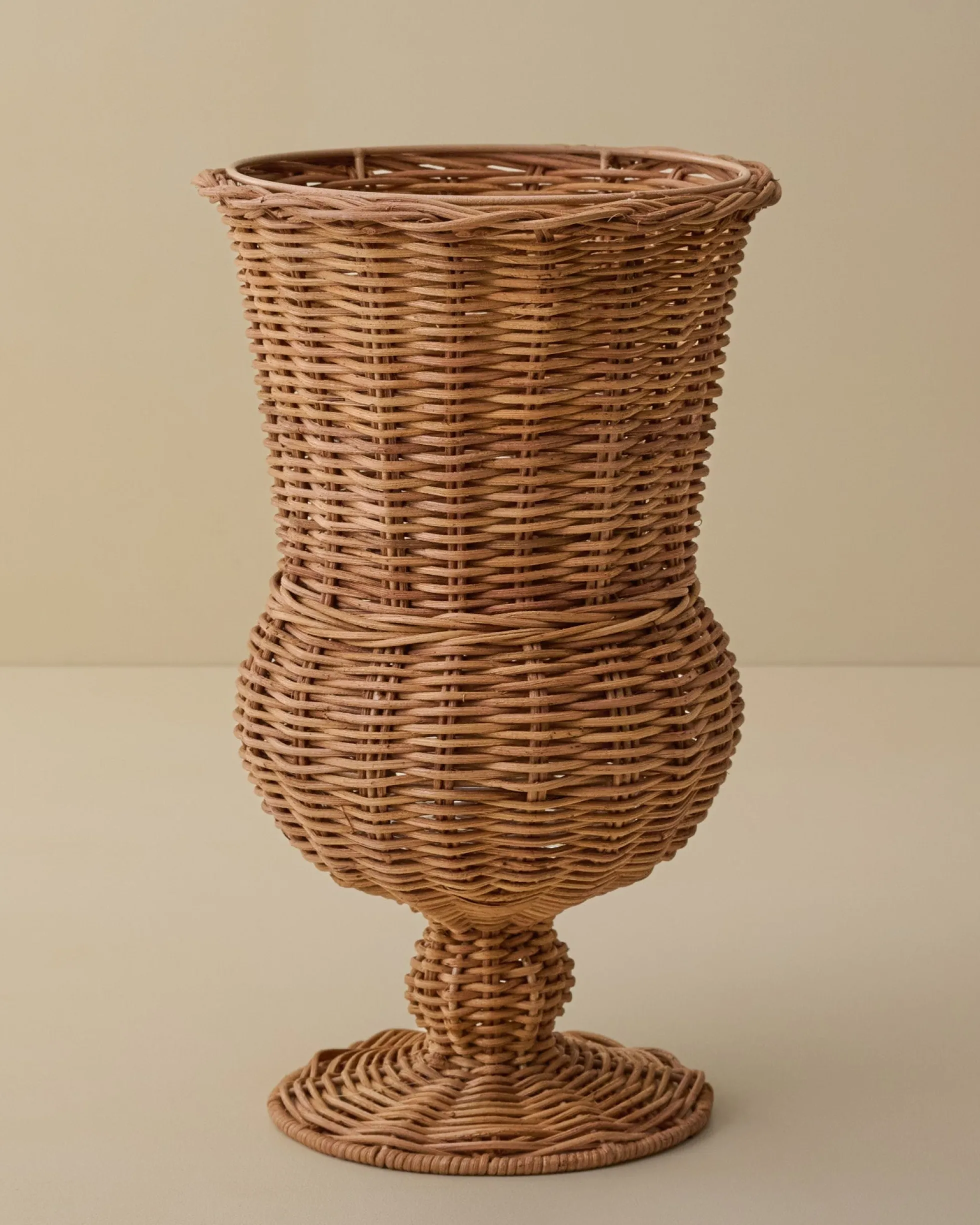 Woven Rattan Footed Vessel